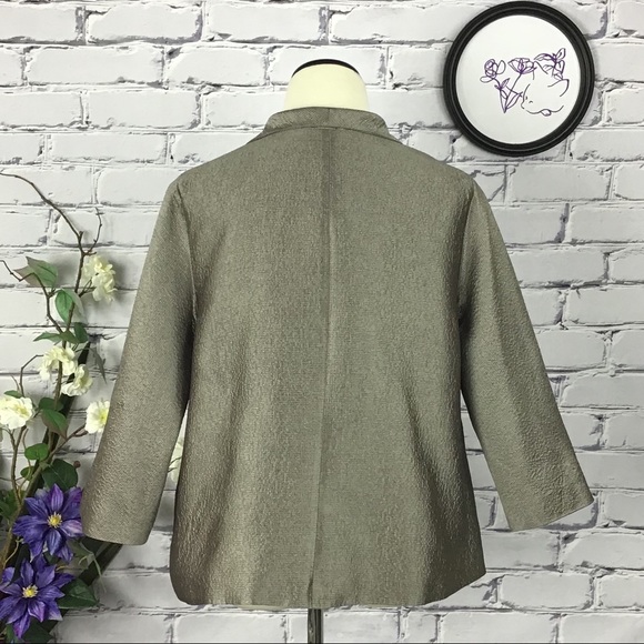 Eileen Fisher Hammered Silk Satin Blazer Jacket - Picture 3 of 6